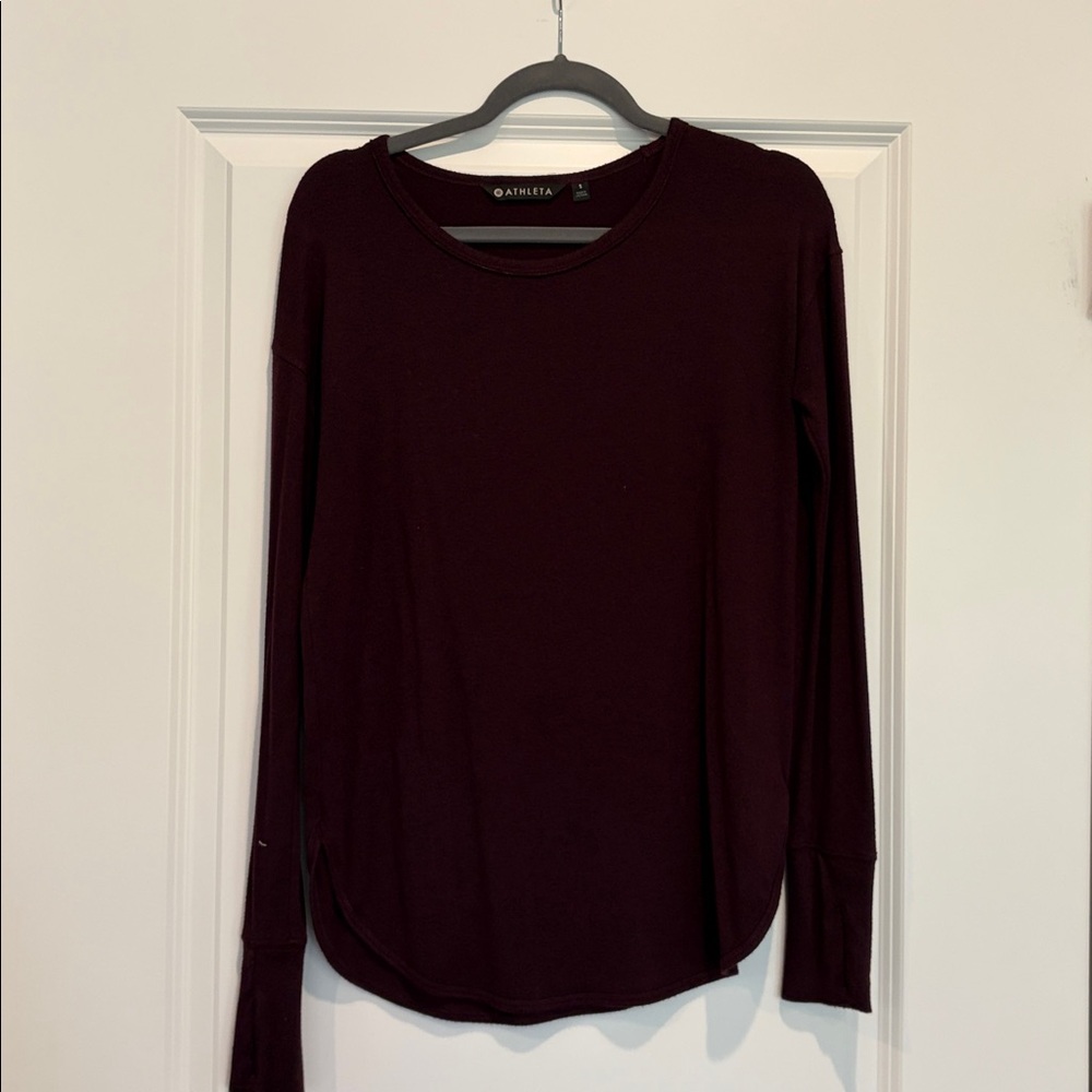Athleta Deep Burgundy Long Sleeve Tee